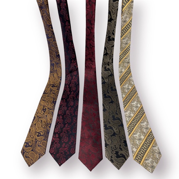 🛍️SALE🛍️ Vintage Paisley-Print Jacquard Woven Neck Ties (Set of 5) - Picture 6 of 11